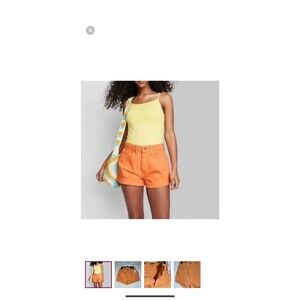 NWOT Wild Fable Orange Highest Rise Mom Shorts - Sz 10